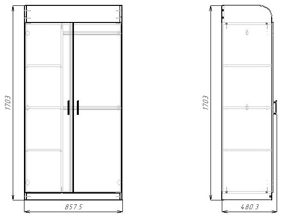 Распашной шкаф Ереке Мебель Mamamia HM PV, 85x170х48 см, белый купить,NaN