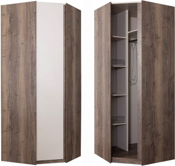 Шкаф угловой DOMA Шкаф УГЛОВОЙ R-LOFT, 92x230х92 см, белый, коричневый купить,NaN