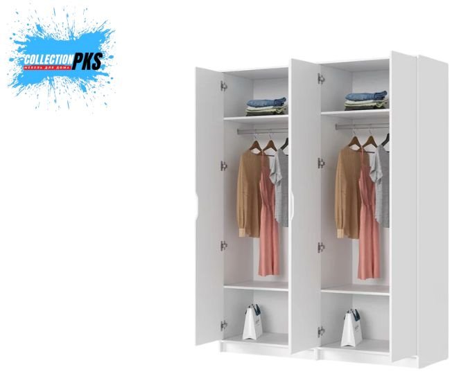 Распашной шкаф DOMA Модульный 4Д2Д R-160, 160x210х50 см, белый купить,NaN