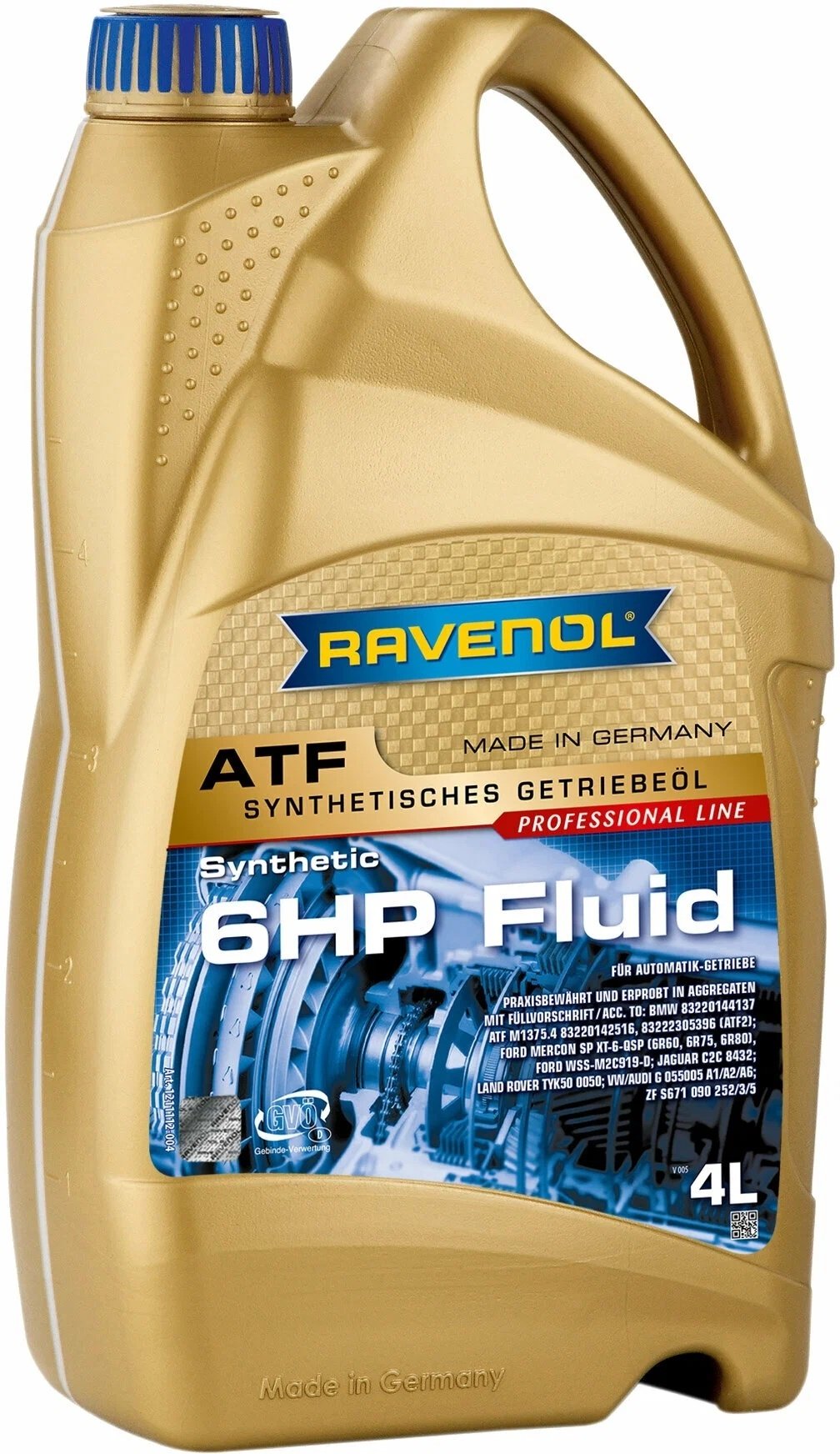 Масло синтетическое RAVENOL ATF 6HP Fluid 4 л