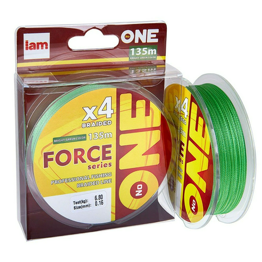 Рыболовная леска №ONE Force Х4 0,10 мм 135 м зеленая