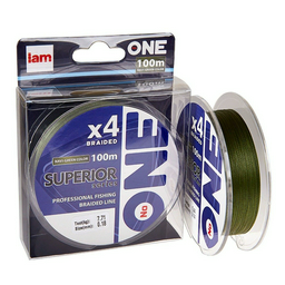 Рыболовная леска №ONE Superior Х4 0,10 мм 100 м темно-зеленая