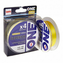 Рыболовная леска №ONE Superior Х4 0,10 мм 100 м желтая