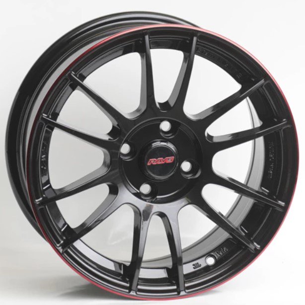 Комплект дисков Kipardo R123 4x100 R15х7 СВ73,1 ЕТ35 Black Machine Lip Red