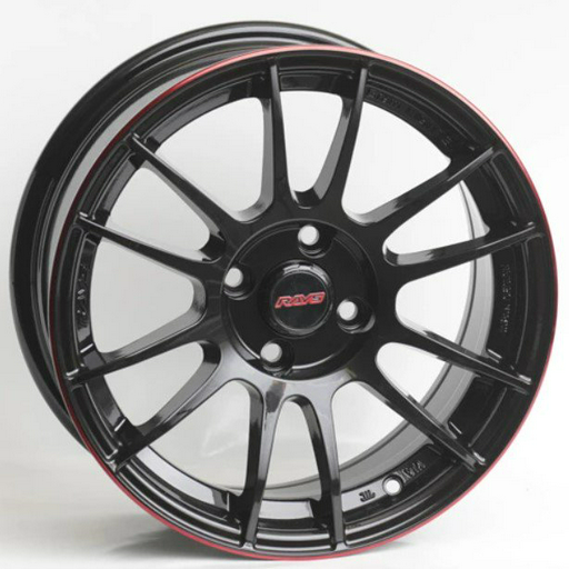 Комплект дисков Kipardo R123 4x100 R15х7 СВ73,1 ЕТ35 Black Machine Lip Red