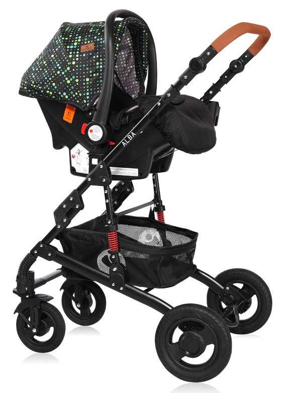 Коляска-трансформер с автокреслом Lorelli Alba Set 2062 Black Circles купить,NaN