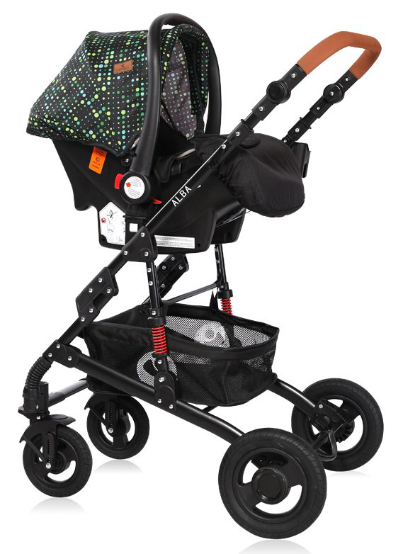Коляска-трансформер с автокреслом Lorelli Alba Set 2062 Black Circles купить,NaN