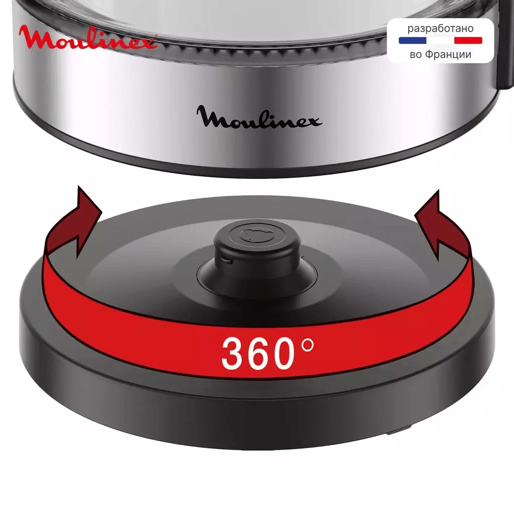 Электрочайник Moulinex BY 3S0DF0 Silver Black