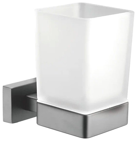 KABINKA.KZ стакан SG5612T 1 шт, нержавеющая сталь, стекло