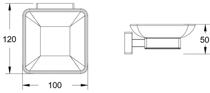 KABINKA.KZ мыльница SG5603 1 шт, металл, стекло