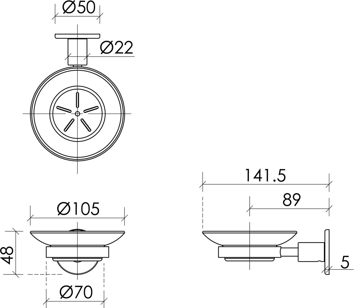 KABINKA.KZ мыльница SC9031GG 1 шт, металл, стекло