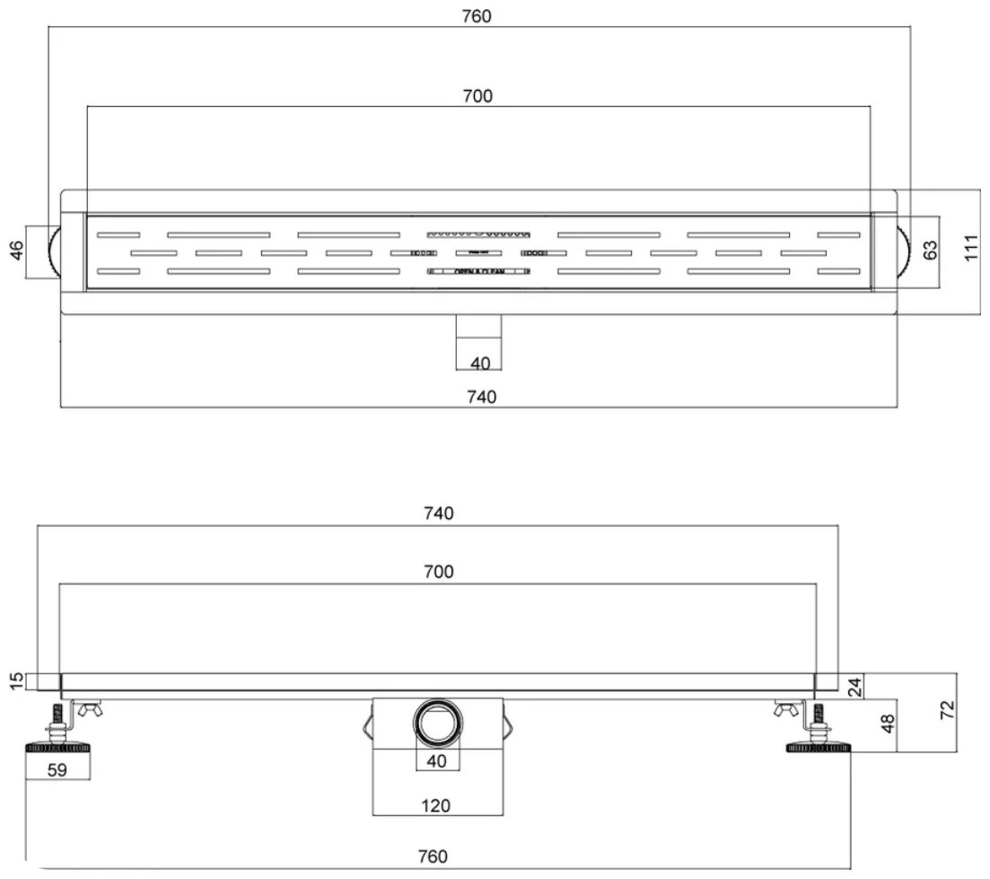ESBANO трап M-TILE-70GM (11х76 см)