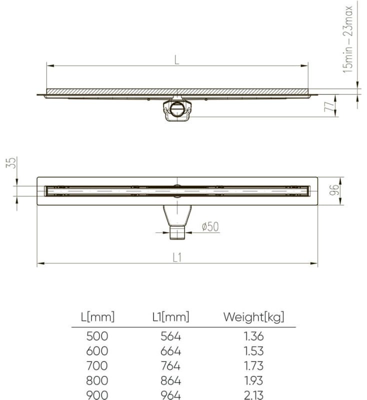 Veconi трап V900SL (9.6х96.4 см) купить,170600