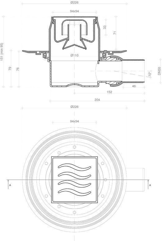 Pestan трап Confluo Standard Dry 1 (9.4 х 9.4 см)