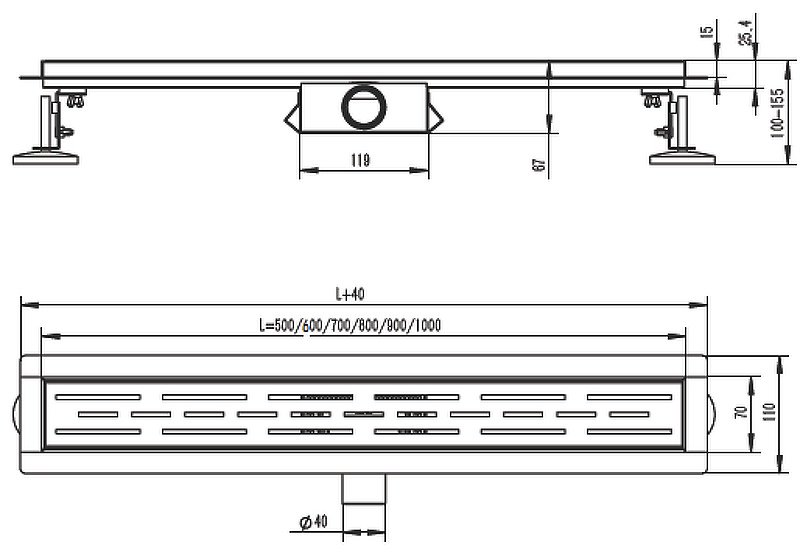 Raglo трап R651.70.05 (7х70 см)