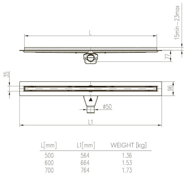 Veconi трап V700SL (9.6х76.4 см) купить,141588