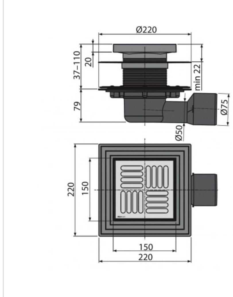 Alcaplast сетка для слива APV3444 (22х22 см)
