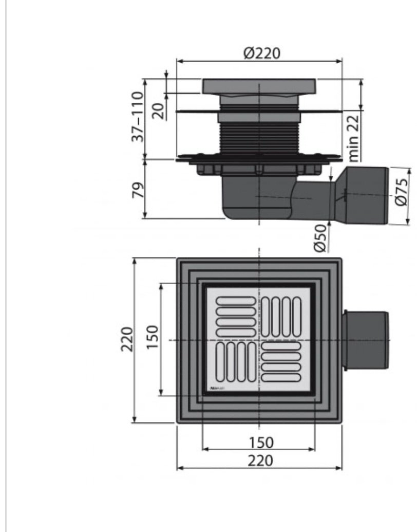 Alcaplast сетка для слива APV3444 (22х22 см)