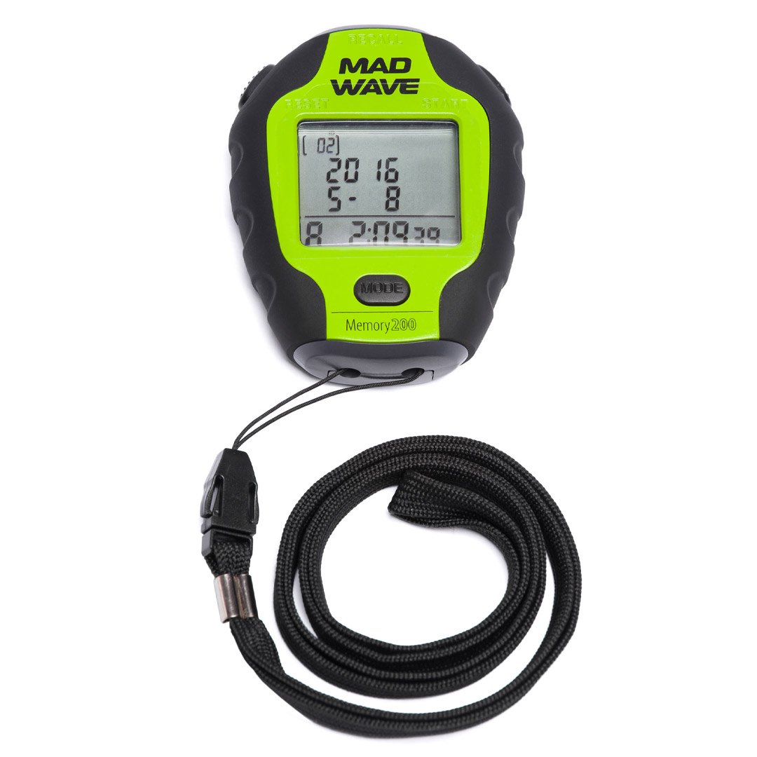 Секундомер Madwave Stopwatch green черно-зеленый