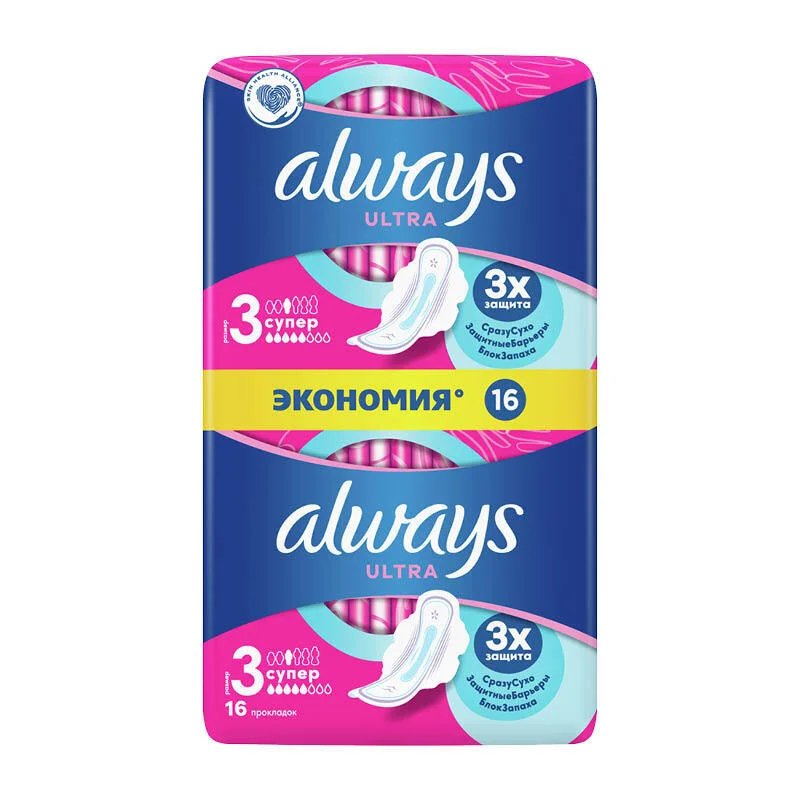Прокладки Always Ultra Super Duo 16шт купить,NaN