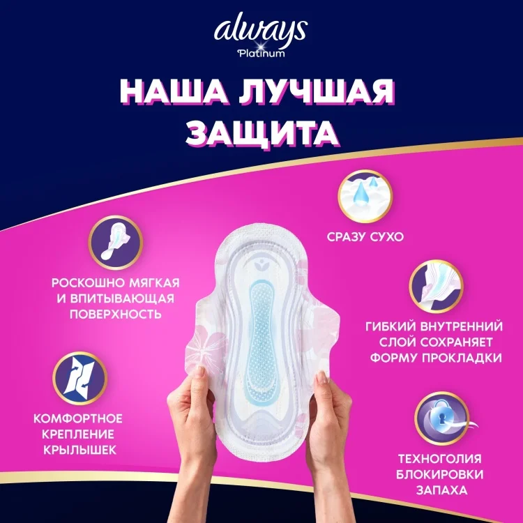 Прокладки Always Platinum Ultra Night 6шт купить,NaN