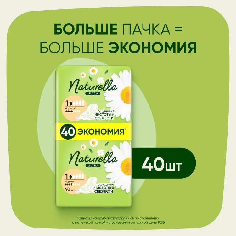 Прокладки Naturella Ultra Camomile Normal 40шт купить,NaN