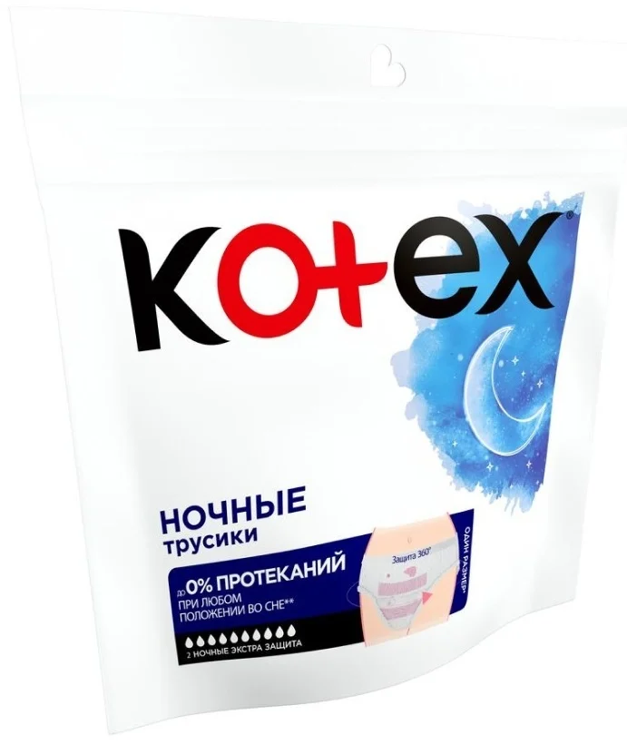 Менструальные трусики Kotex ночные 2шт купить,NaN