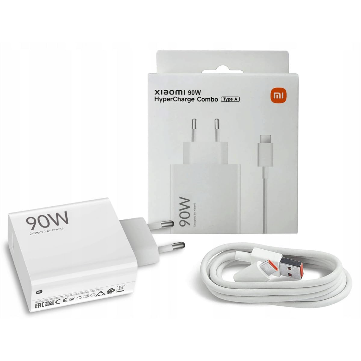 Адаптер питания Xiaomi 90W HyperCharge Combo Type-A + кабель Type-C купить,NaN