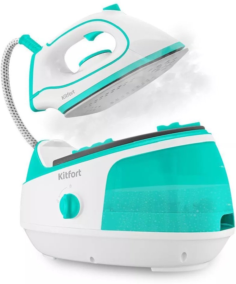 Парогенератор Kitfort KT-9120-3 бело-бирюзовый - ForteMarket Парогенератор Kitfort KT-9120-3 бело-бирюзовый купить,0