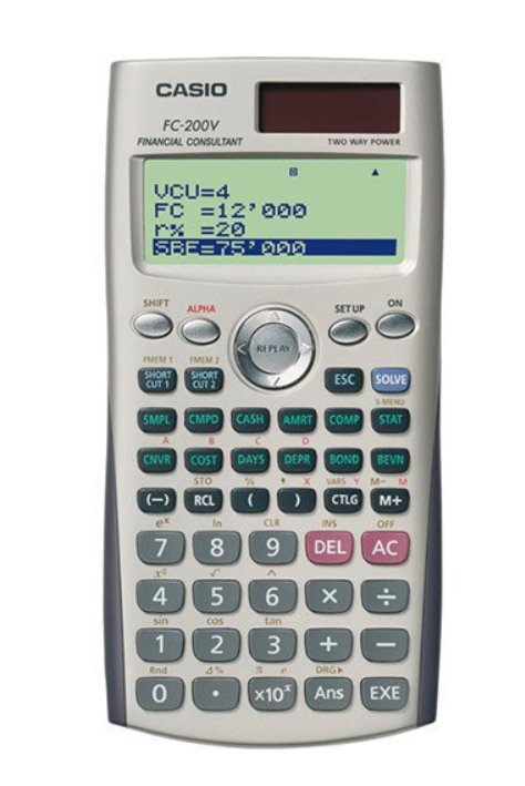 Калькулятор Casio FC-200V-2-W-ET белый