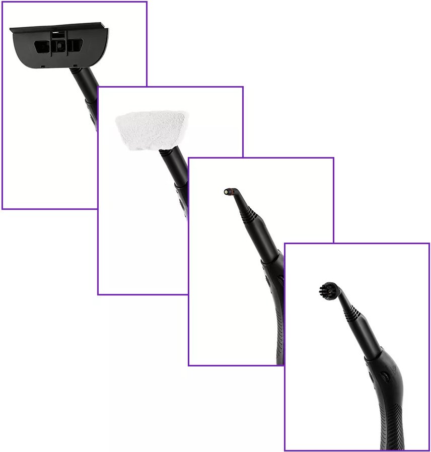 Пароочиститель Kitfort KT-9103-1 черно-фиолетовый - ForteMarket Пароочиститель Kitfort KT-9103-1 черно-фиолетовый купить,0