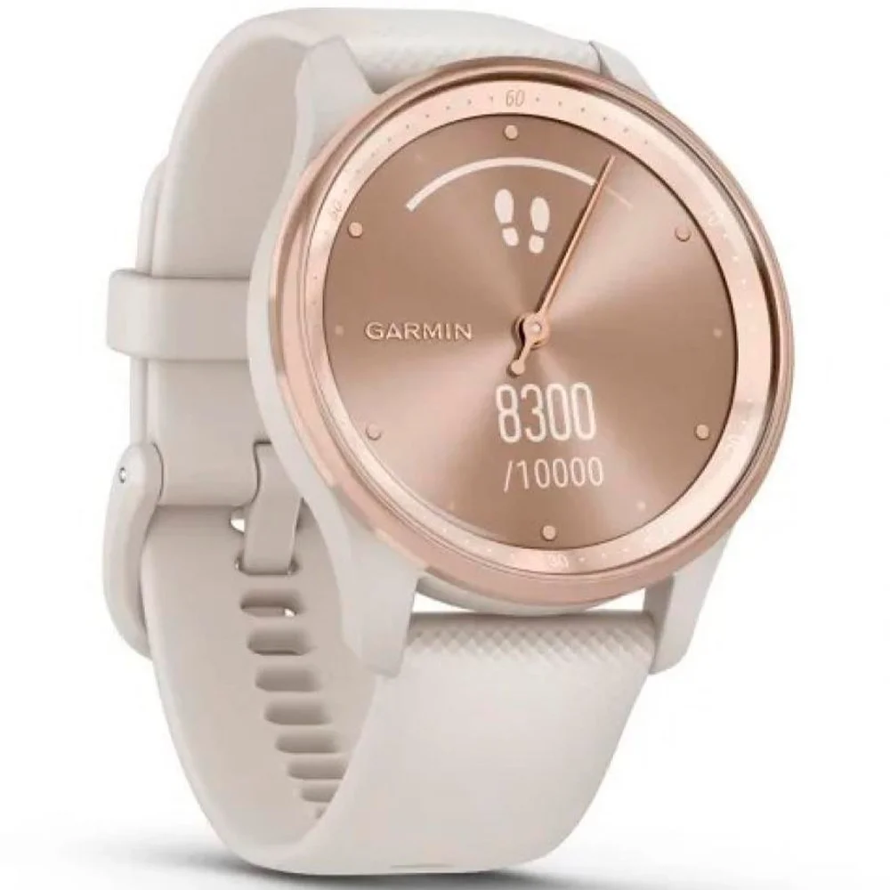 Смарт-часы Garmin Vivomove Trend White Cream 010-02665-01 розовый кремовый купить,0