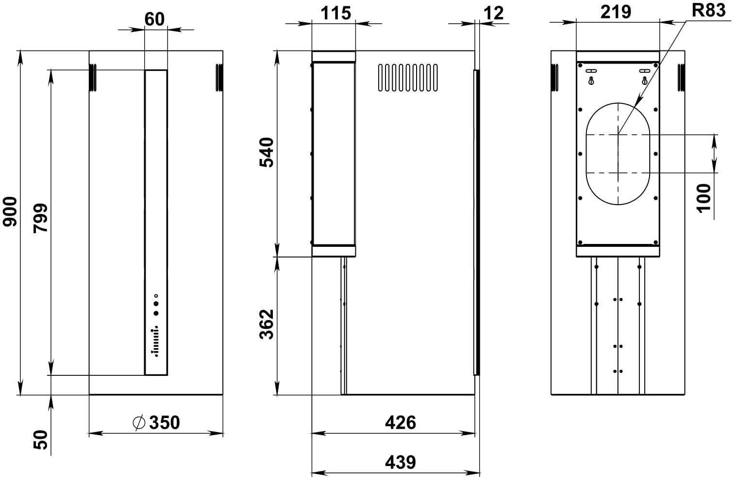 Вытяжка Dessus DH-100B черный купить,NaN