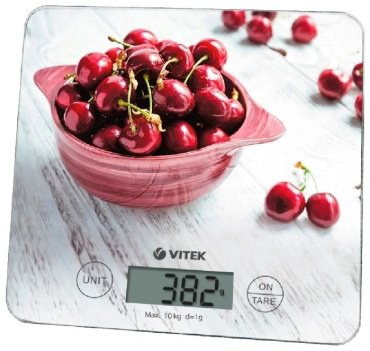 Кухонные весы VITEK VT-8002 серебристый-красный