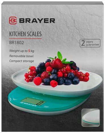Кухонные весы BRAYER BR1802 бирюзовый - ForteMarket Кухонные весы BRAYER BR1802 бирюзовый купить,0