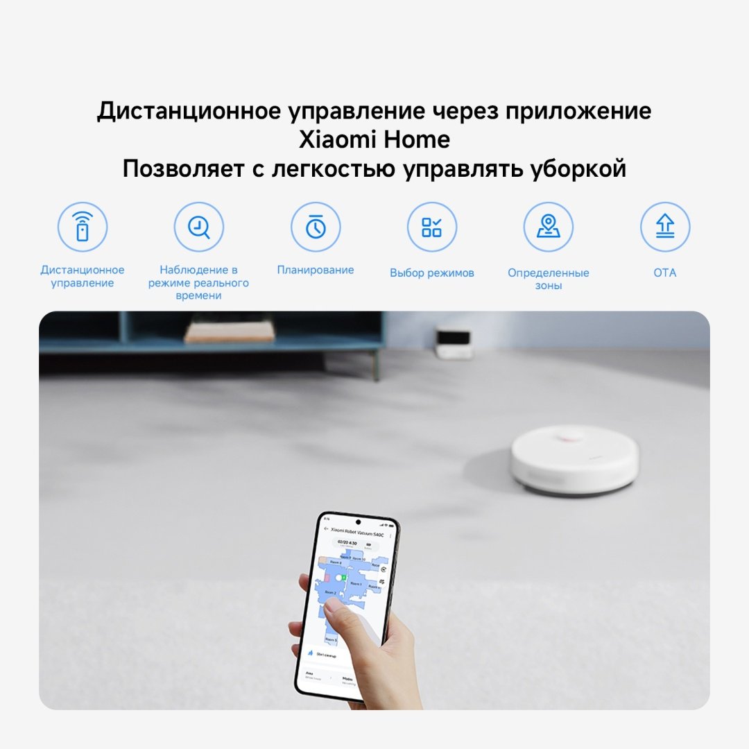 Робот-пылесос Xiaomi Robot Vacuum S40C Е101CDZ белый купить,84990