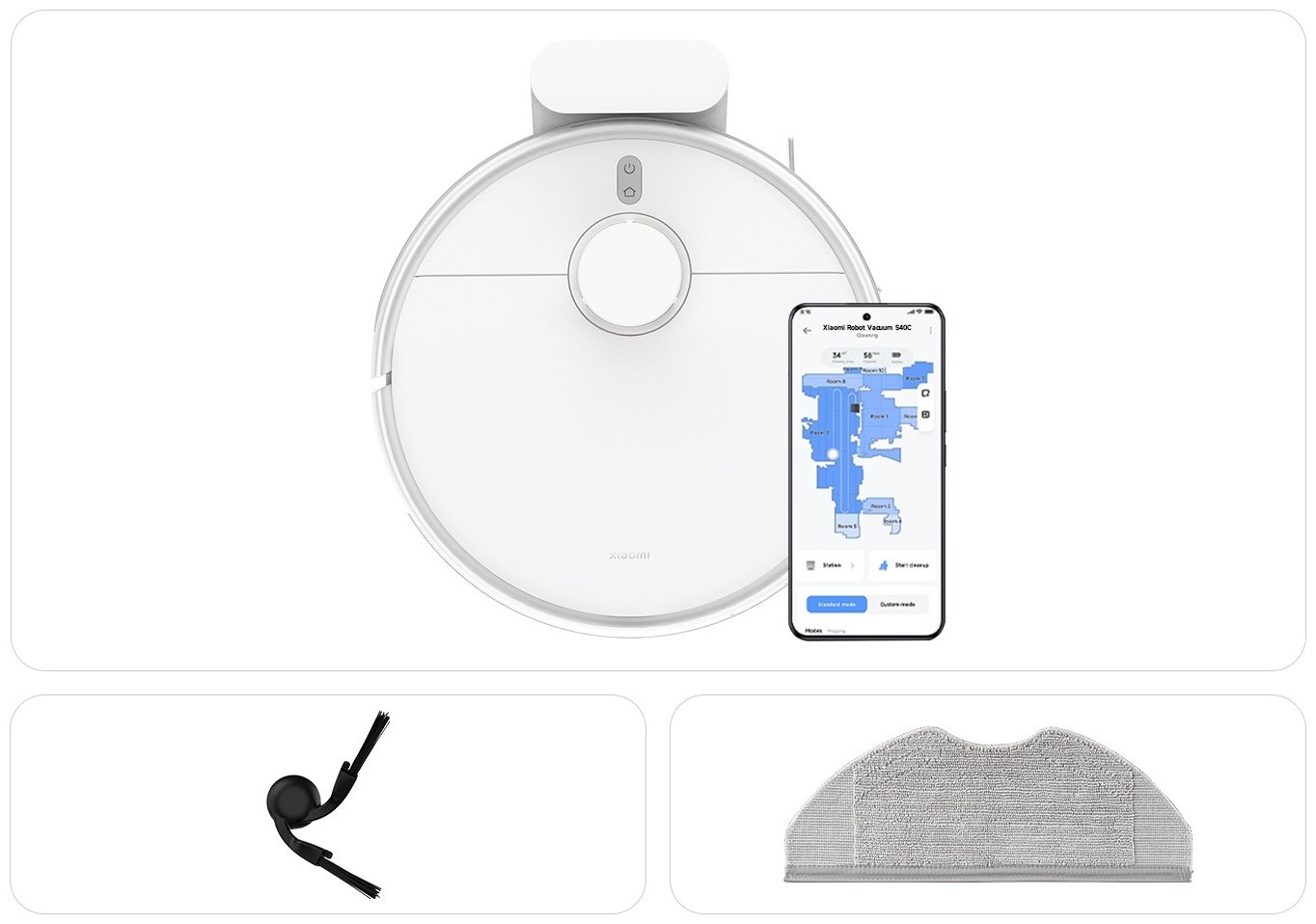 Робот-пылесос Xiaomi Robot Vacuum S40C Е101CDZ белый купить,84990