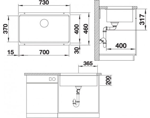 Кухонная мойка Blanco Etagon 700 U - вулканический серый (527261) 73х46х20 см, искусственный гранит, тон вулканический серый - ForteMarket Кухонная мойка Blanco Etagon 700 U - вулканический серый (527261) 73х46х20 см, искусственный гранит, тон вулканический серый купить,351624