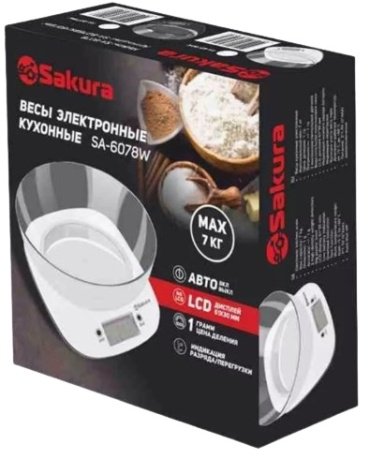 Кухонные весы Сакура SA-6078W прозрачный