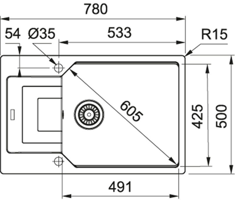 Кухонная мойка Franke UBG 611-78L оникс стоп (114.0595.289) 78х50х22 см, искусственный гранит, тон оникс купить,NaN