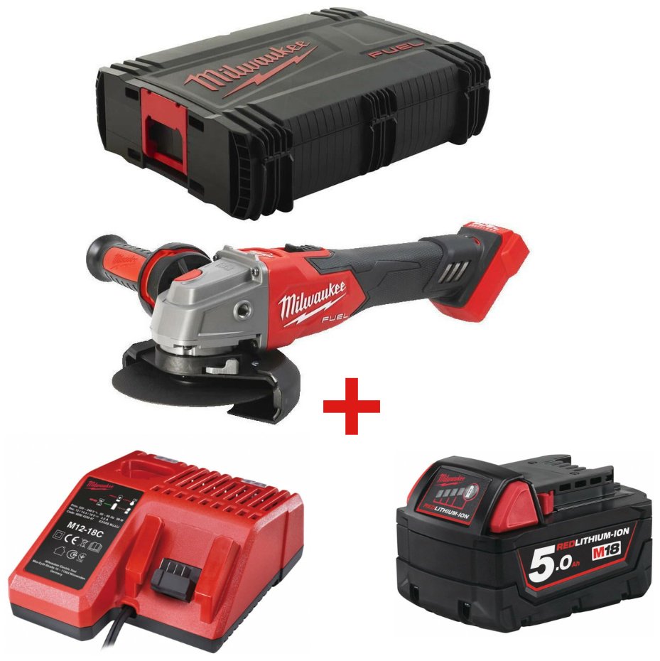 Шлифмашина угловая Milwaukee M18 FSAGV125XB-0X FUEL (4933478436) + M18 B5 (4932430483) + М12-18С (4932352959) купить,NaN