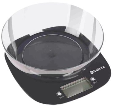 Кухонные весы Сакура SA-6078BK черный, прозрачный