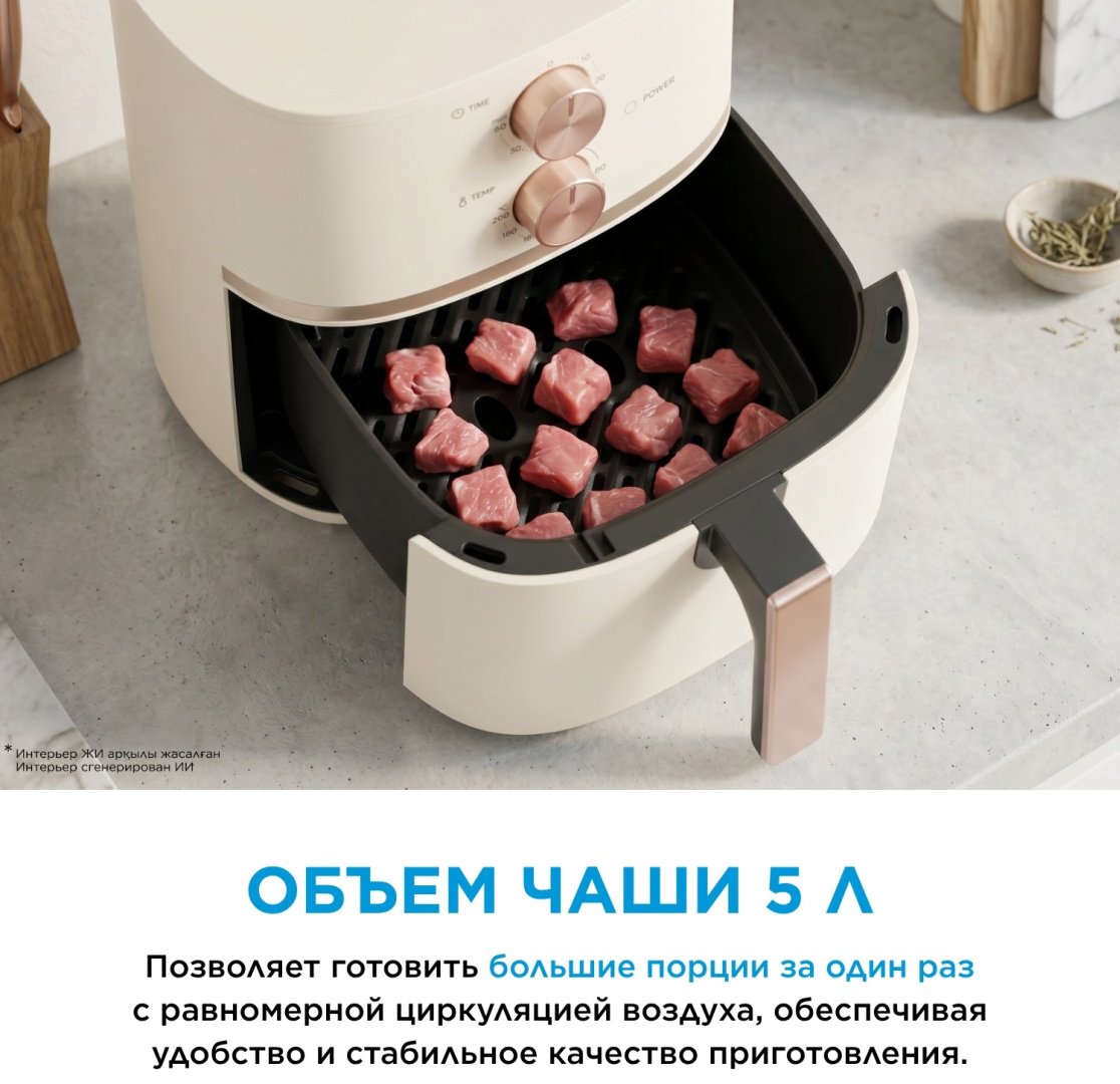 Аэрогриль Midea MF-TN55M (W) 5 л молочный
