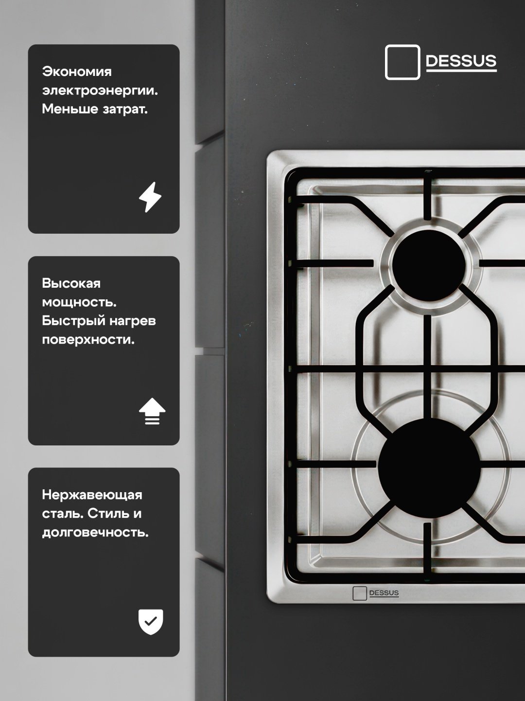 Варочная поверхность Dessus DCM-60401S серебристый купить,NaN