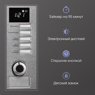 Микроволновая печь Zigmund & Shtain BMO 21 S стальной купить,NaN
