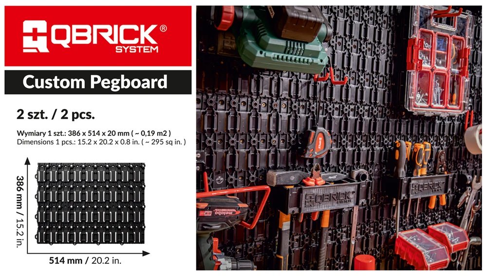Patrol планка-держатель 2 x QS Custom Pegboard (51.4х38.6х2 см) купить,NaN