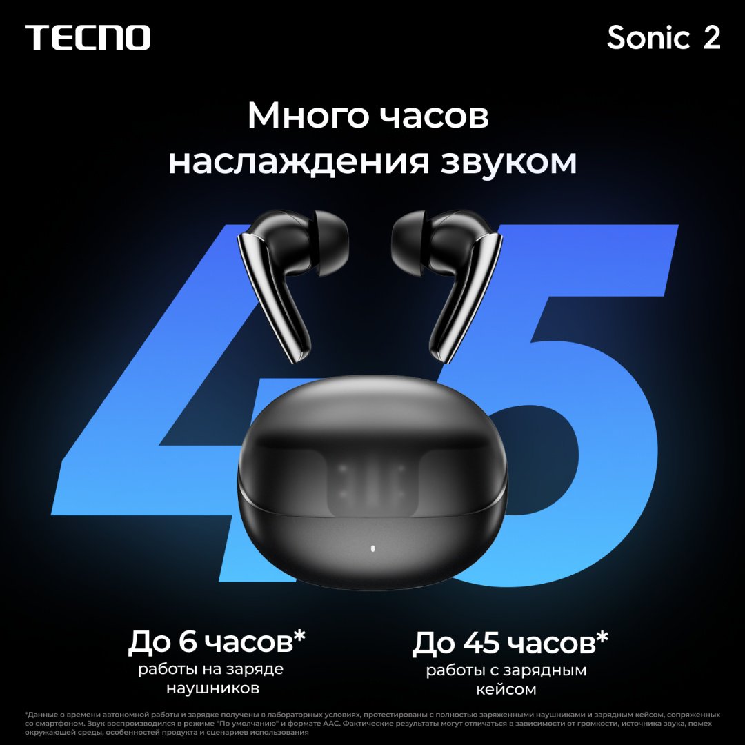 Наушники TECNO Sonic 2 Черный