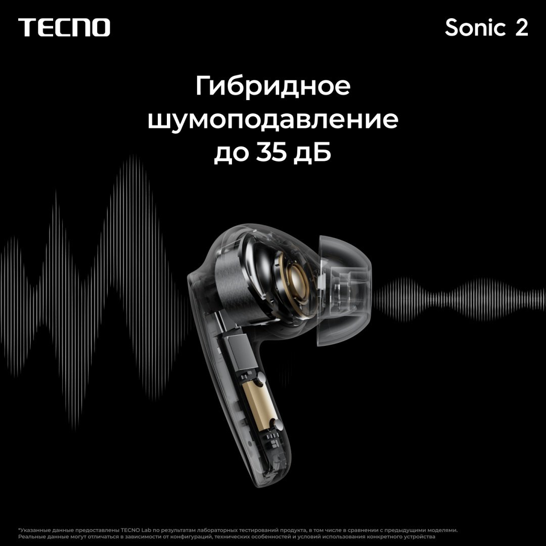 Наушники TECNO Sonic 2 Черный - ForteMarket Наушники TECNO Sonic 2 Черный купить,18890