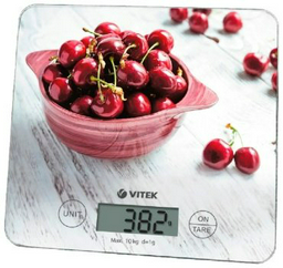 Кухонные весы VITEK VT-8002 серебристый-красный