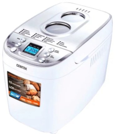 Хлебопечь CENTEK CT-1415 серебристый, белый